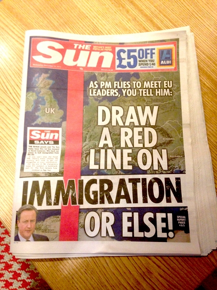 © Robert Rotifer Sun-Titelseite: Draw A Red Line On Immigration Or Else